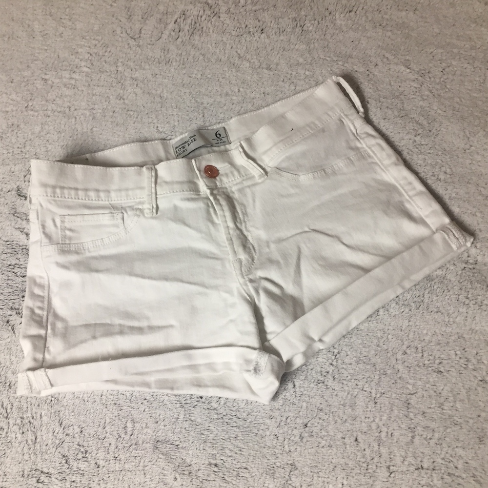 White Abercrombie & Fitch Low Rise Shorts